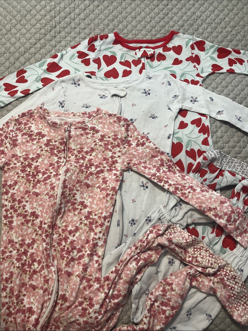 Old Navy Kids Floral & Heart Sleep Sacks - Pink & Red